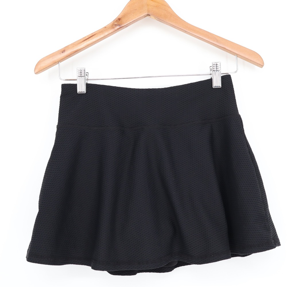 Kyodan Black Textured Honeycomb Athletic Skort Zipper Pocket XS BKA73